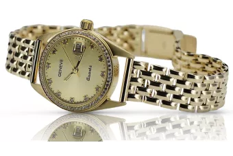 Galben aur 14k stil Rolex doamna Geneve 0.25ct Ceas de diamant lwd078ydyz&lbw004y