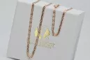 Rose red pink 14k Gold Chain 585 cc066r