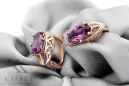 Vintage Inspired 14K Rose Gold Amethyst Earrings vec141