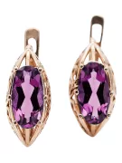 "Exklusive Amethyst Ohrringe in 14 Karat Roségold vec141" Vintage