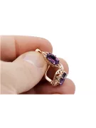 "Exklusive Amethyst Ohrringe in 14 Karat Roségold vec141" Vintage