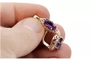 "Exklusive Amethyst Ohrringe in 14 Karat Roségold vec141" Vintage