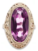 Anillo ruso soviético rosa 14k 585 oro Alejandrita Rubí Esmeralda Zafiro Zircon vrc084