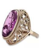 Anillo ruso soviético rosa 14k 585 oro Alejandrita Rubí Esmeralda Zafiro Zircon vrc084