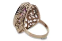 Russische sowjetische Rose 14k 585 Gold Alexandrit Rubin Smaragd Saphir Zirkon Ring vrc084