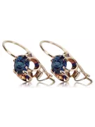 Boucles d'oreilles alexandrite argent plaqué or rose 925 vec035rp Vintage