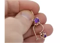 Silver rose gold plated 925 Alexandrite earrings vec035rp Vintage