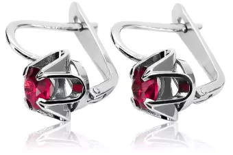 Vintage 925 Silver Ruby earrings vec018s