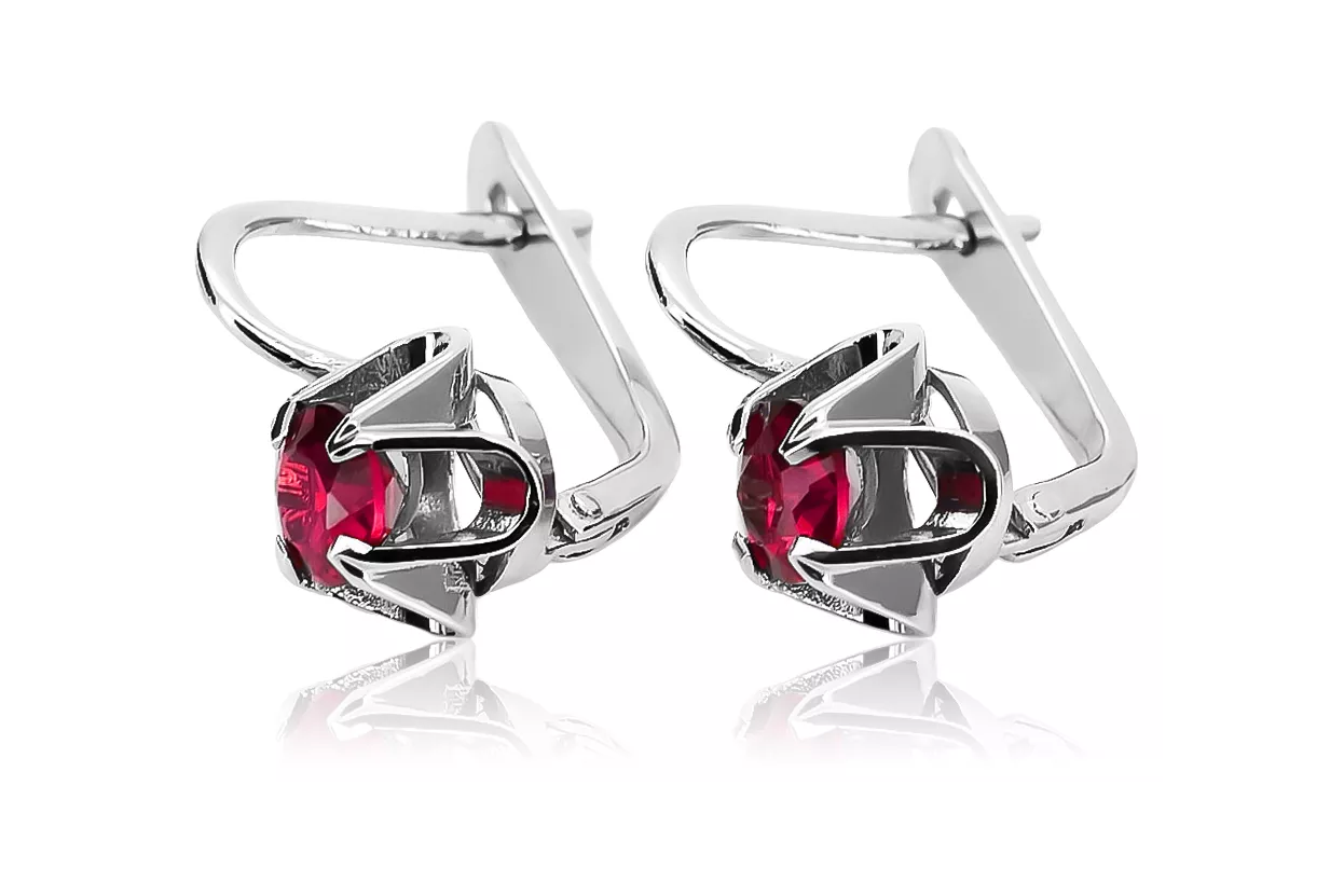 Vintage 925 Silver Ruby earrings vec018s