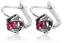 Vintage 925 Silver Ruby earrings vec018s