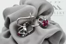 Vintage 925 Silver Ruby earrings vec018s