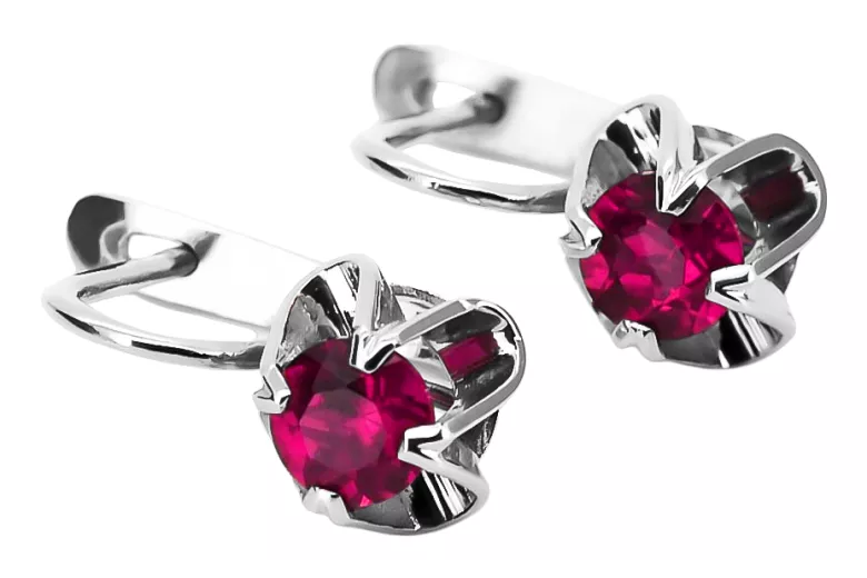 Vintage 925 Silver Ruby earrings vec018s