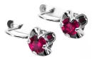 Vintage 925 Silver Ruby earrings vec018s