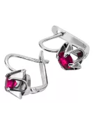 Vintage 925 Silver Ruby earrings vec018s