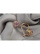 Originales Vintage-Roségold 14 Karat mit Amethyst Ohrringe vec145