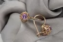 "Classic Vintage 14K Rose Gold Earrings with Amethyst Detailing" vec145