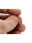 Originales Vintage-Roségold 14 Karat mit Amethyst Ohrringe vec145