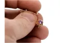 Originales Vintage-Roségold 14 Karat mit Amethyst Ohrringe vec145