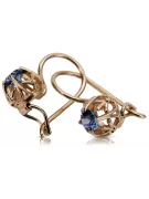 "Original 14K Rose Gold Vintage Earrings Featuring Sapphire Stones" vec145