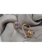 "Original 14K Rose Gold Vintage Earrings Featuring Sapphire Stones" vec145