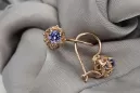 "Original 14K Rose Gold Vintage Earrings Featuring Sapphire Stones" vec145