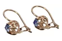 Élégantes boucles d'oreilles vintage en Saphir, Or rose 14 carats 585 vec145