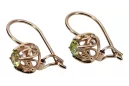 "Classic 14K Rose Gold Vintage Earrings Adorned with Yellow Peridot" vec145