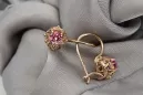 Elegante Rubinrot Vintage Ohrringe aus 14k Originales Roségold vec145