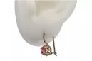 "Boucles d'oreilles élégantes vintage en or rose 14 carats avec rubis" vec145