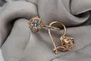 "Original Vintage 14K Rose Gold Earrings Adorned with Aquamarine" vec145