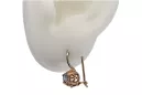 "Original Vintage 14K Rose Gold Earrings Adorned with Aquamarine" vec145