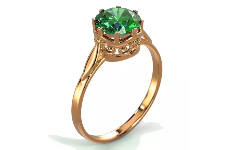 Russe rose soviétique 14k 585 or Alexandrite Ruby Emerald Sapphire Zircon ring vrc189