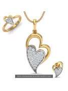 Yellow  white rose gold silver beautiful heart pendant cgcpc017