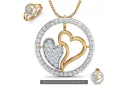 Yellow  white rose gold silver beautiful heart pendant cgcpc019yw10g