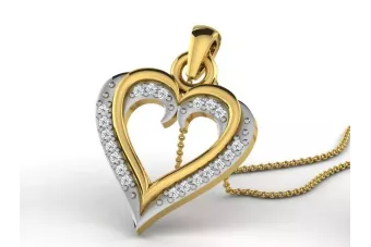 Yellow  white rose gold silver beautiful heart pendant cgcpc031