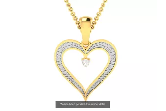 Yellow  white rose gold silver beautiful heart pendant cgcpc038