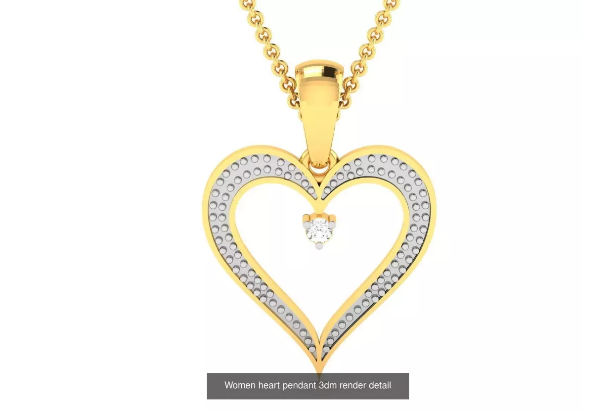 Yellow  white rose gold silver beautiful heart pendant cgcpc038