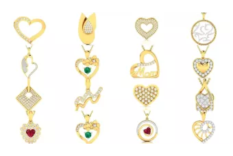 Zawieszka serce z żółtego białego różowego złota wisiorek z cyrkoniami cgcpp001