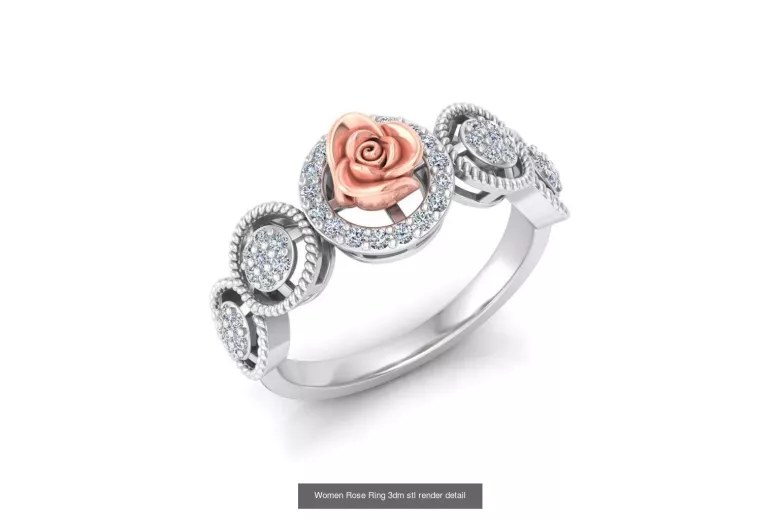 Rose russe rose 14k 585 or Vintage ring vrn001