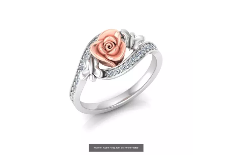 Rose russe rose 14k 585 or Vintage ring vrn001