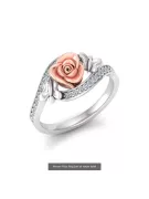 Rose russe rose 14k 585 or Vintage ring vrn001