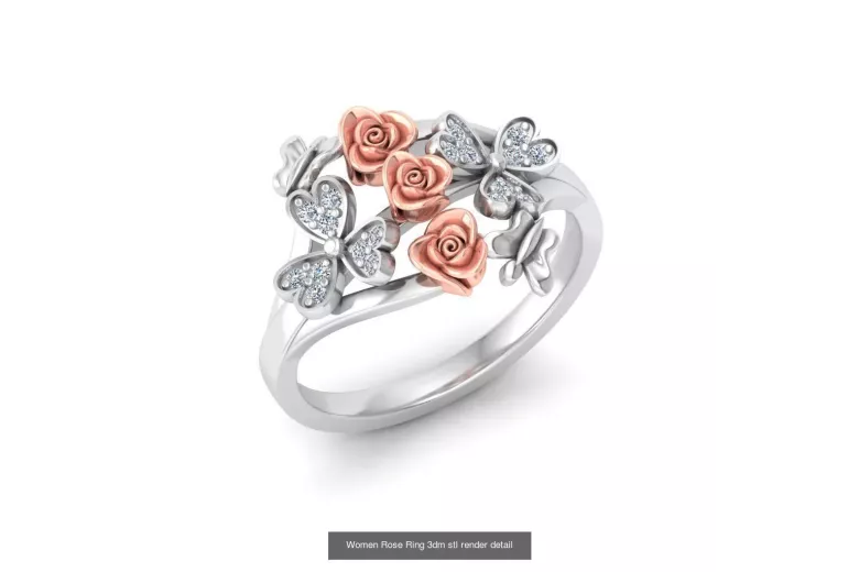 Rose russe rose 14k 585 or Vintage ring vrn001