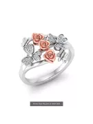 Rose russe rose 14k 585 or Vintage ring vrn001