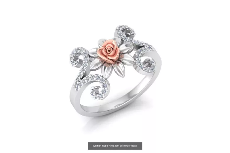 Rose russe rose 14k 585 or Vintage ring vrn001