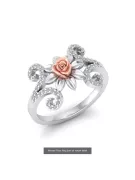 Rose russe rose 14k 585 or Vintage ring vrn001