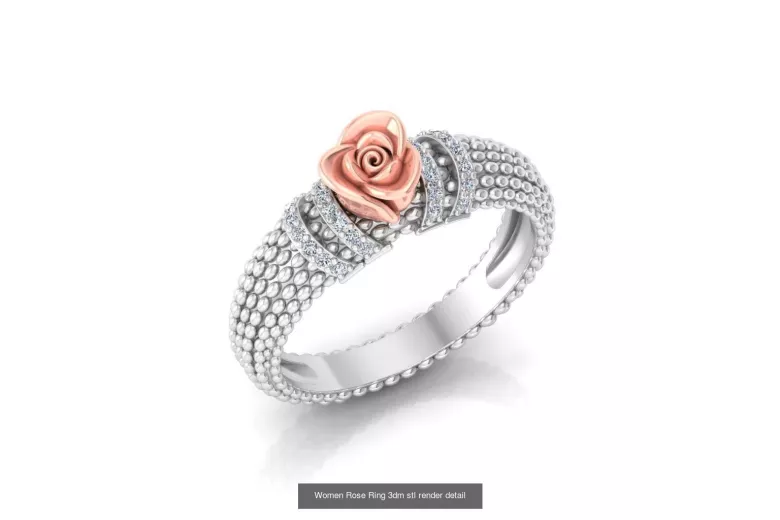 Rose russe rose 14k 585 or Vintage ring vrn001