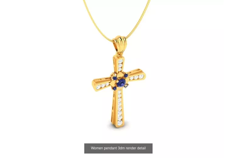 Cruz Católica de Oro ★ russiangold.com ★ Oro 585 333 Precio bajo