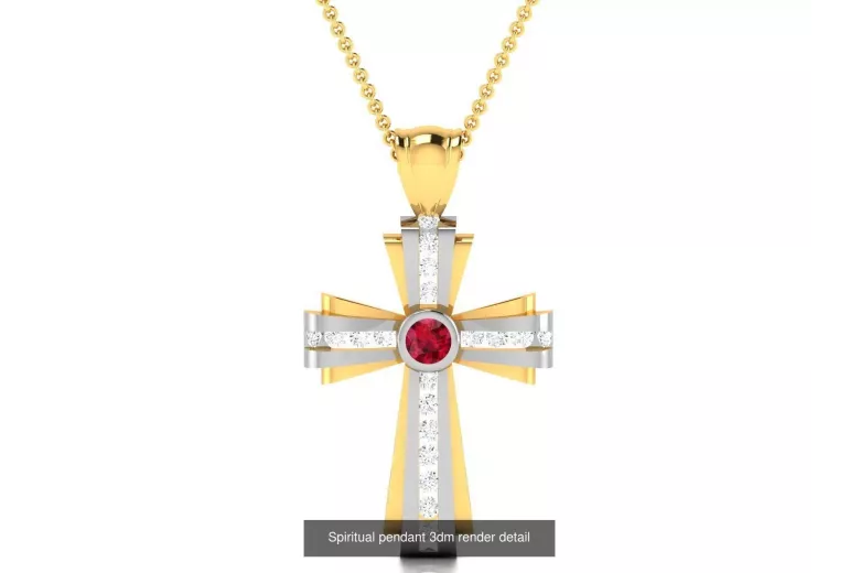 Cruz Católica de Oro ★ russiangold.com ★ Oro 585 333 Precio bajo