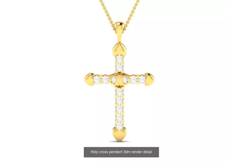 Cruz Católica de Oro ★ russiangold.com ★ Oro 585 333 Precio bajo