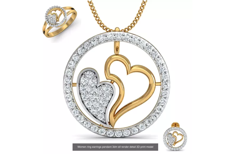 Yellow  white rose gold silver beautiful heart pendant cgcpc019